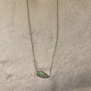 Kendra Scott teal and gold arrow necklace